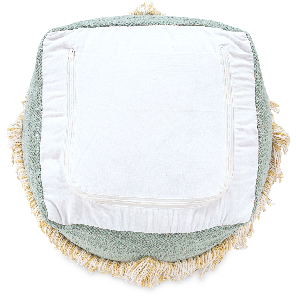 Pufe Quadrado Estilo Boho Bali em Algodão e lã - Janet Bali