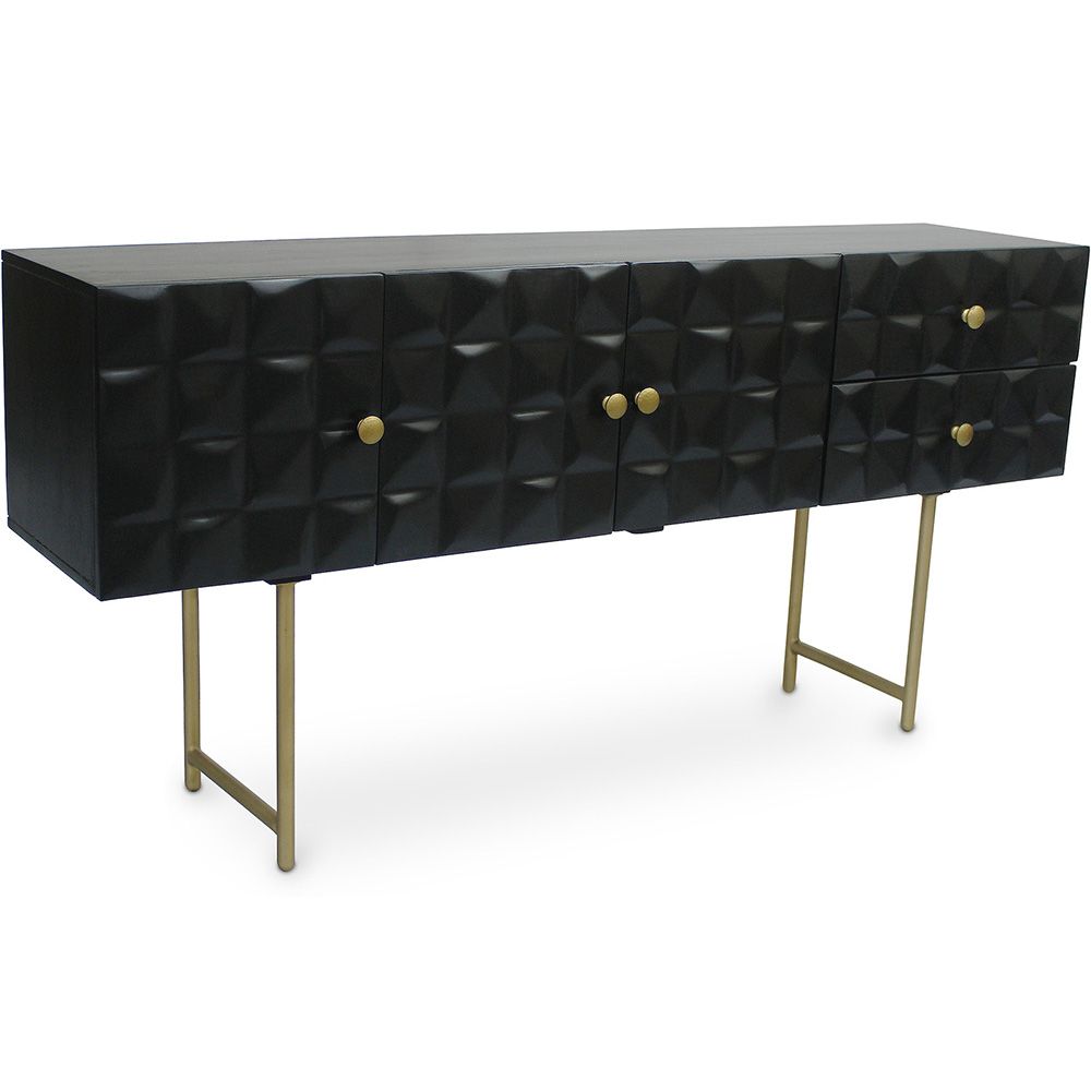 Console de Madeira - Aparador de Stile Vintage - Preto -  Fros
