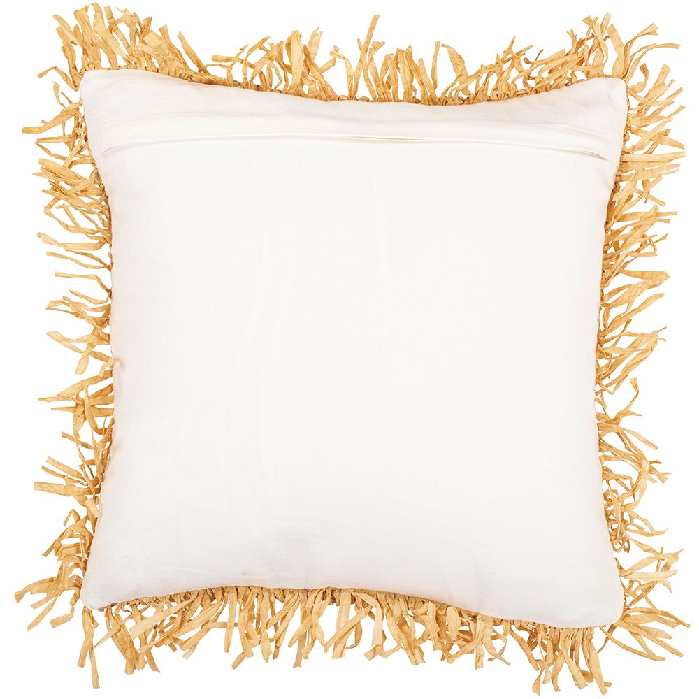 Almofada Quadrada estilo Boho Bali em Papel Ráfia fronha + enchimento - Alizon