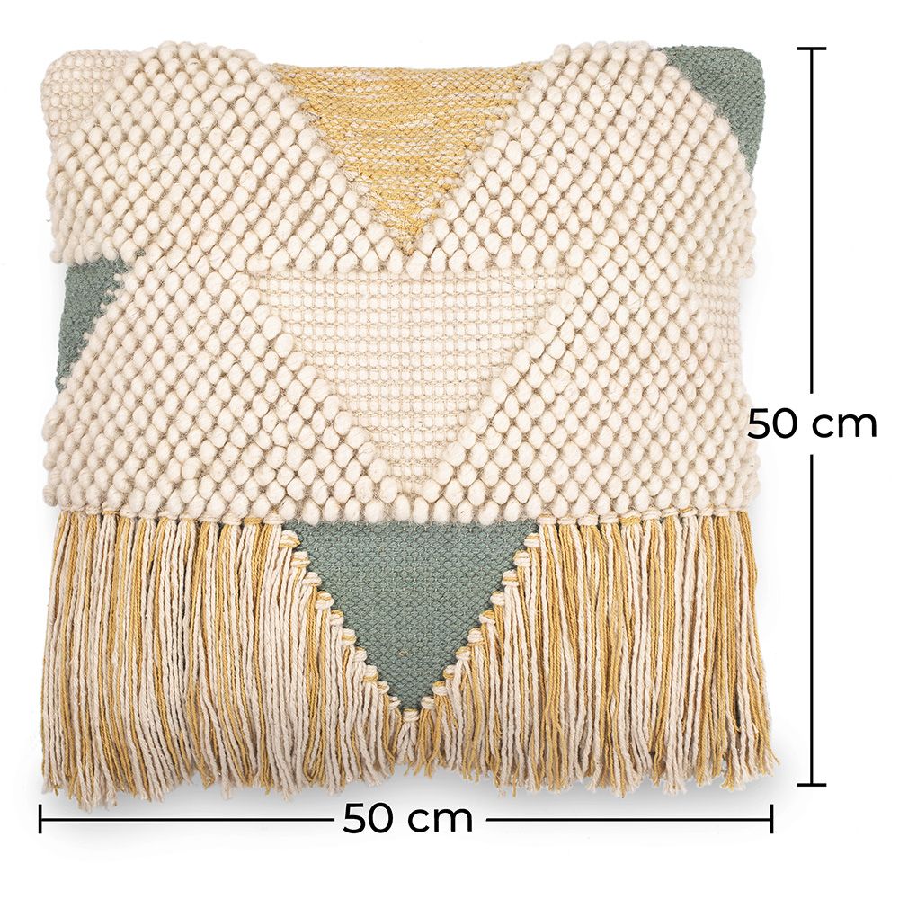 Almofada Quadrada estilo Boho Bali em Algodão fronha + enchimento - Metsal
