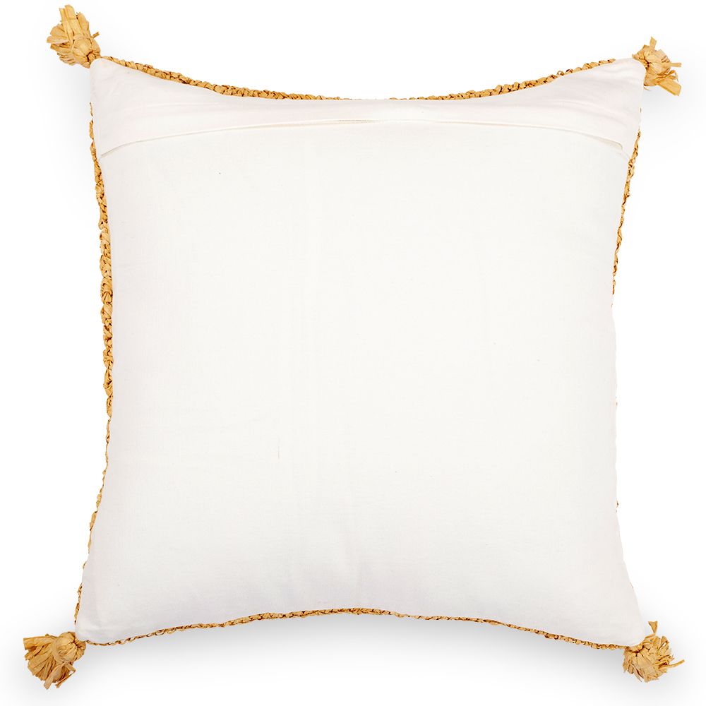 Almofada Quadrada estilo Boho Bali em Papel Ráfia fronha + enchimento - Carol