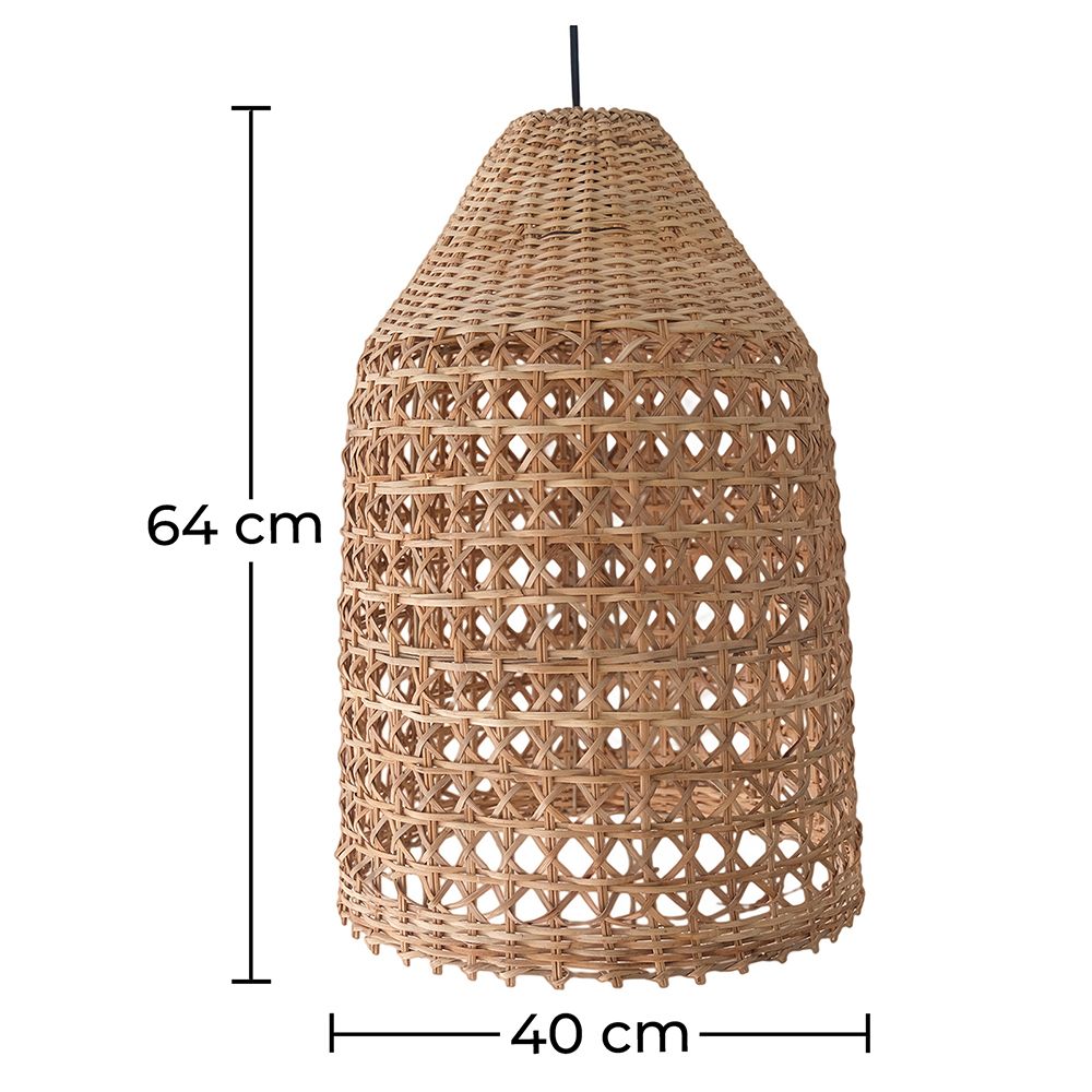 Candeeiro Suspenso de Rattan Natural Boho Bali- Grau