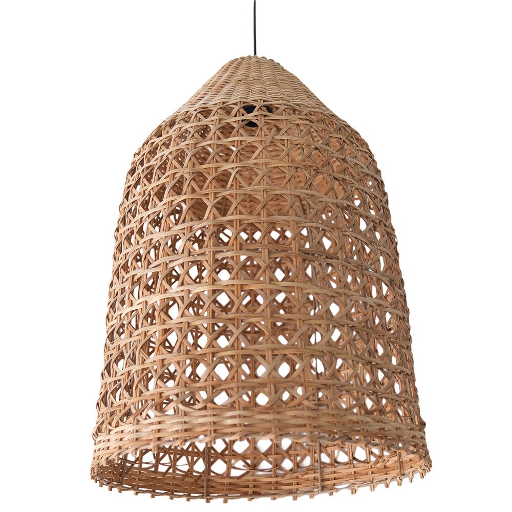 Candeeiro Suspenso de Rattan Natural Boho Bali- Grau