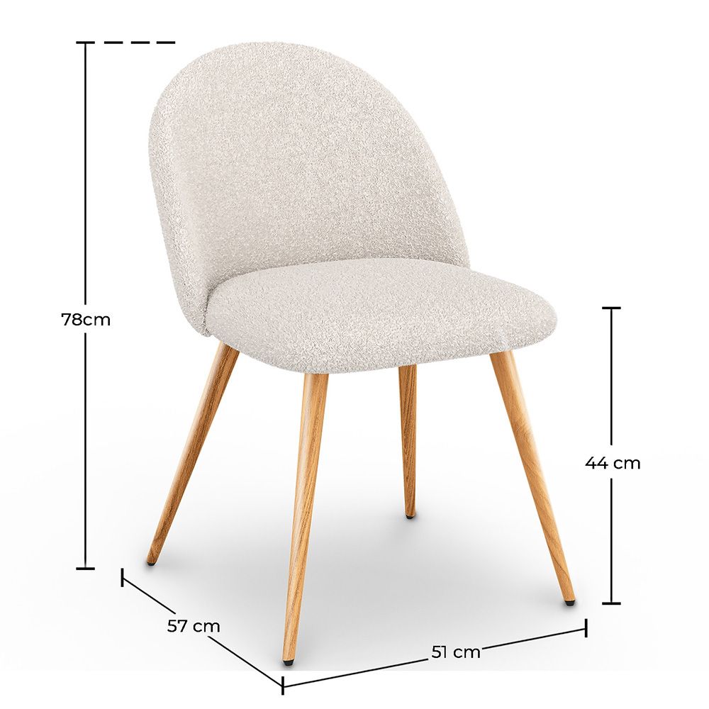 Pack Mesa de jantar Hairpin 150x90 & 6 Cadeiras Estofadas em Bouclé - Bennett
