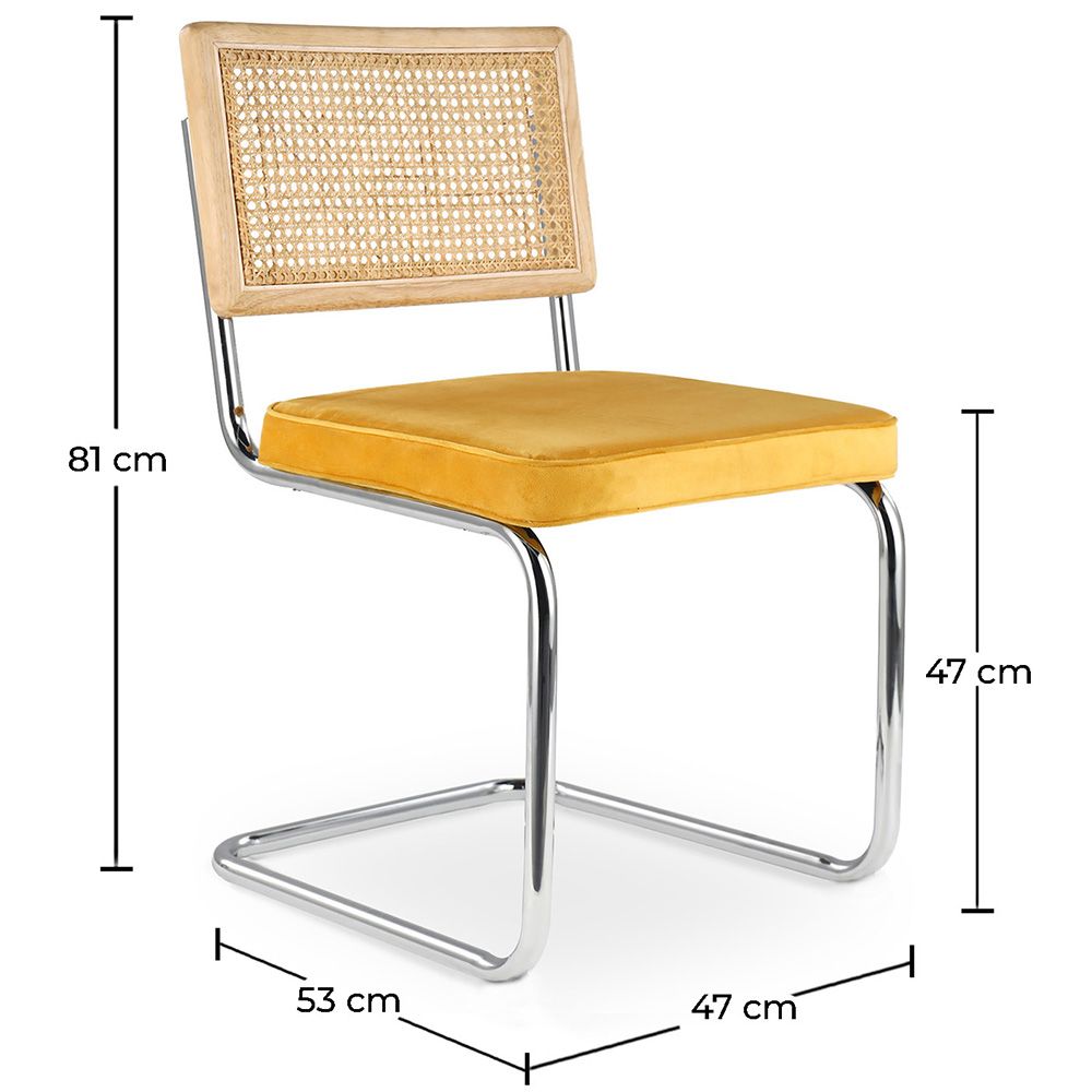 Pack Mesa Industrial (200cm) de madeira & 8 Cadeiras em Palhinha de Rattan e Veludo - Wanda