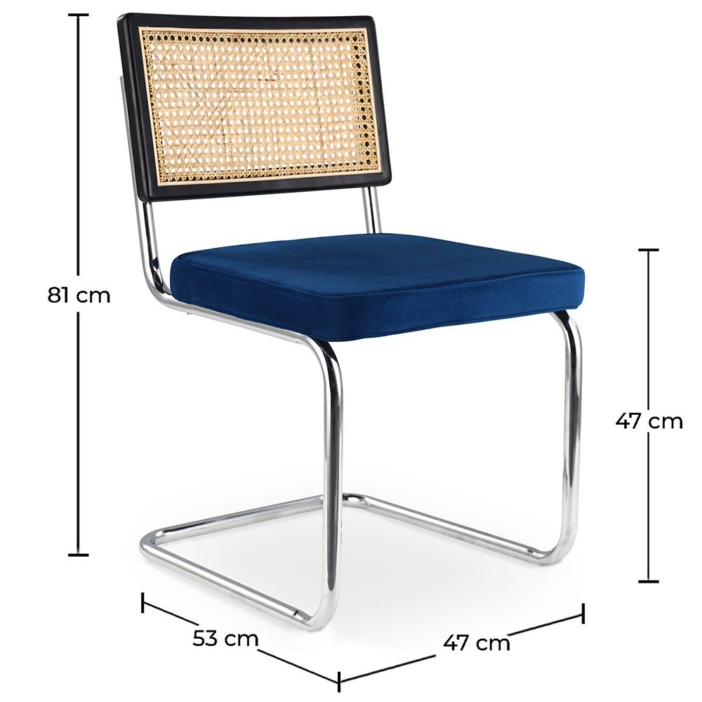 Pack Mesa Industrial (220cm) de madeira & 8 Cadeiras em Palhinha de Rattan e Veludo - Jenka