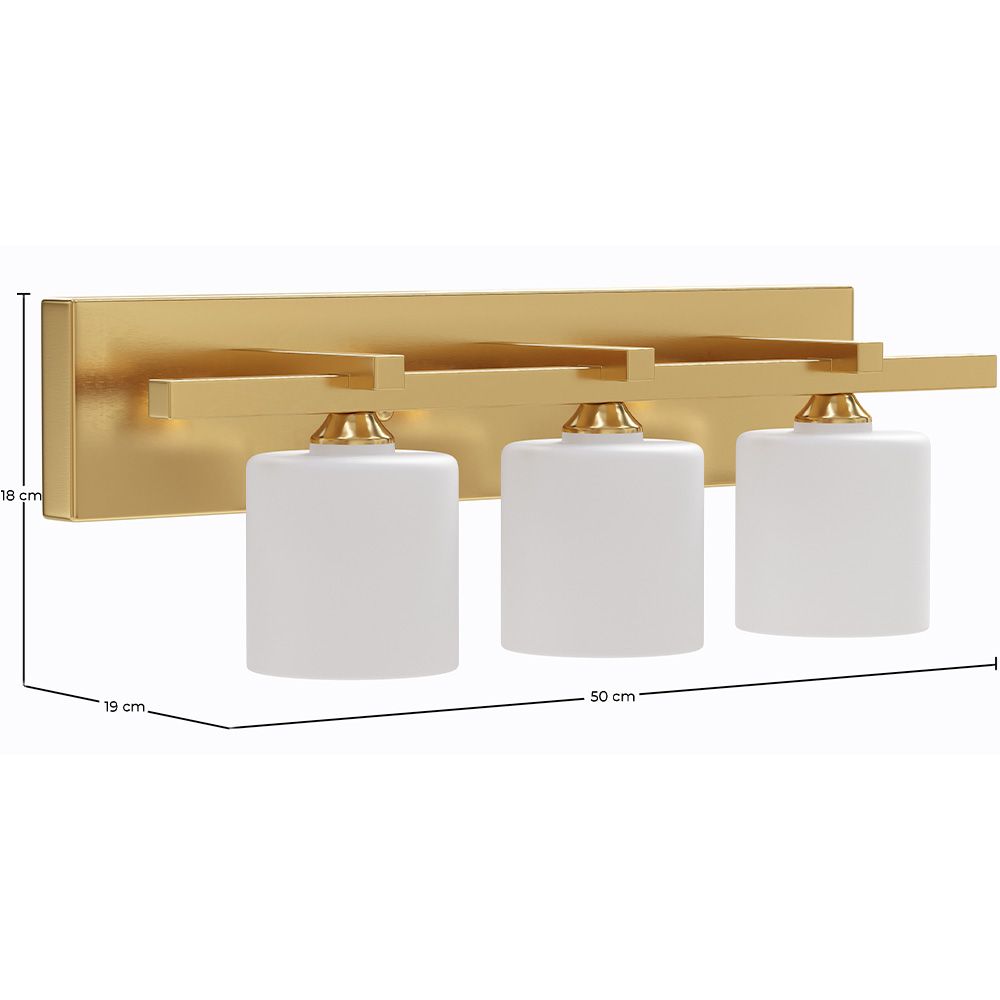 Luminária de Parede Dourada Envelhecida - Aplique de 3 Focos - Senda