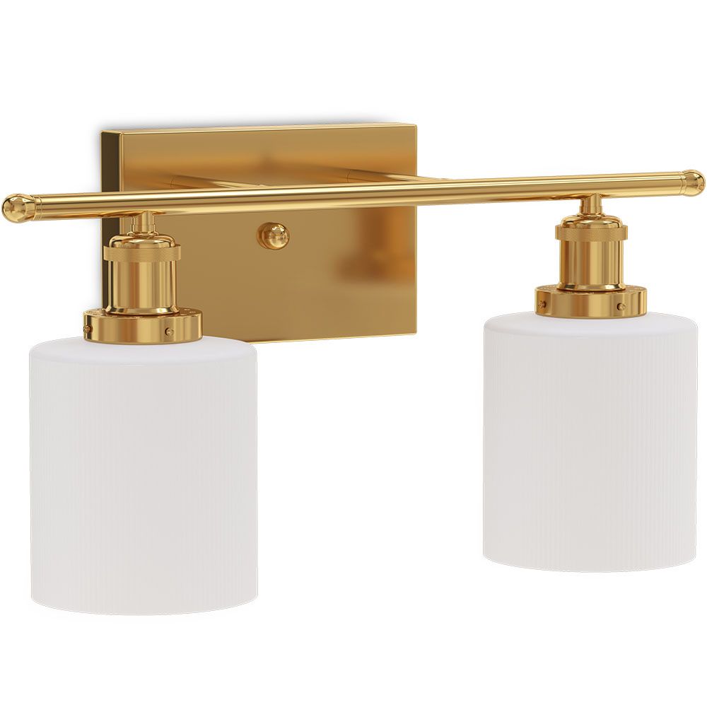 Luminária de Parede Dourada Envelhecida - Aplique de 2 Focos - Jhana