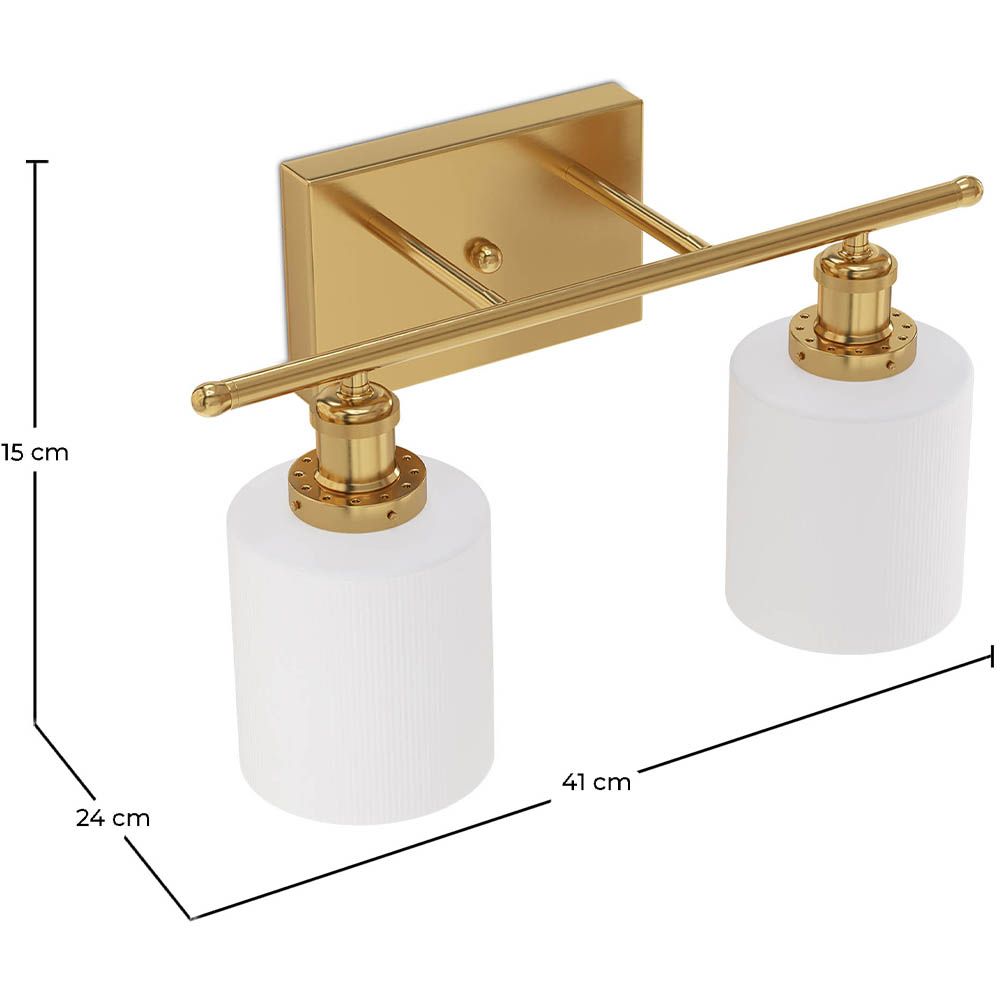 Luminária de Parede Dourada Envelhecida - Aplique de 2 Focos - Jhana