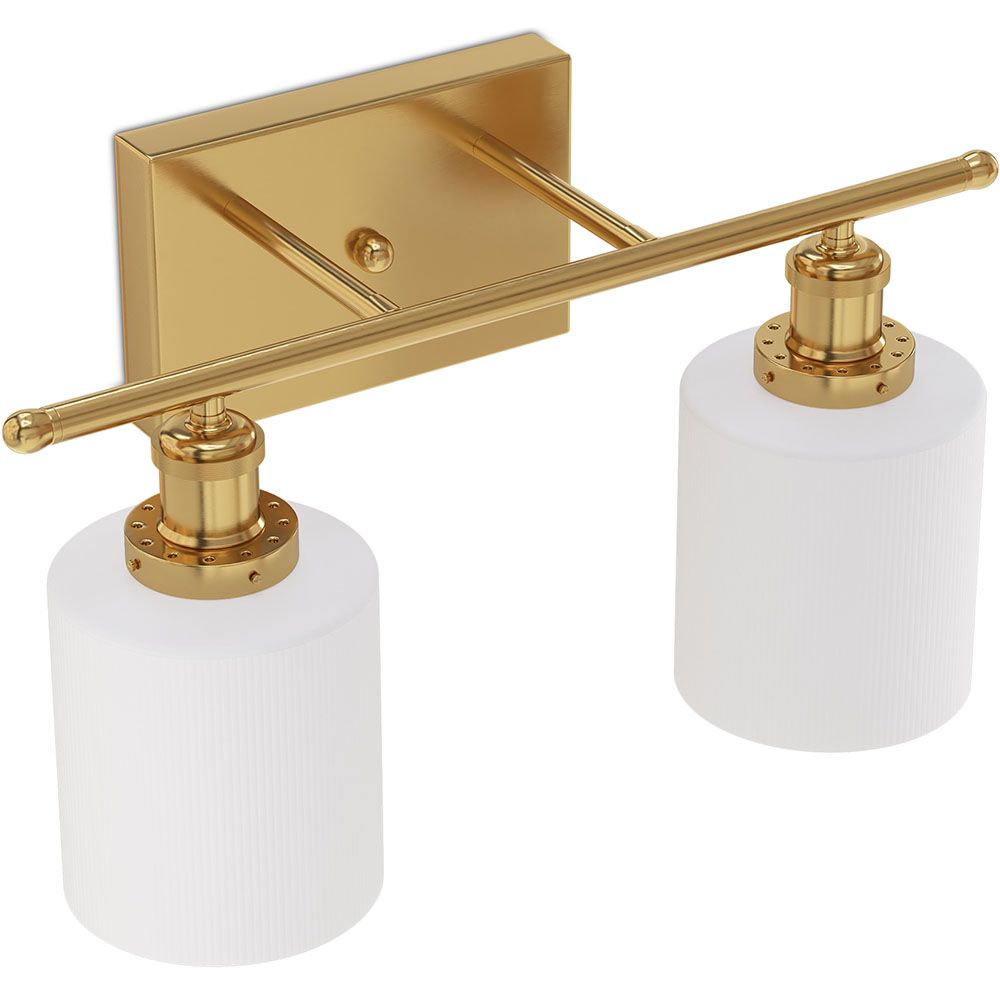 Luminária de Parede Dourada Envelhecida - Aplique de 2 Focos - Jhana
