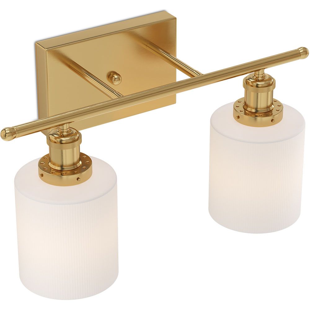 Luminária de Parede Dourada Envelhecida - Aplique de 2 Focos - Jhana