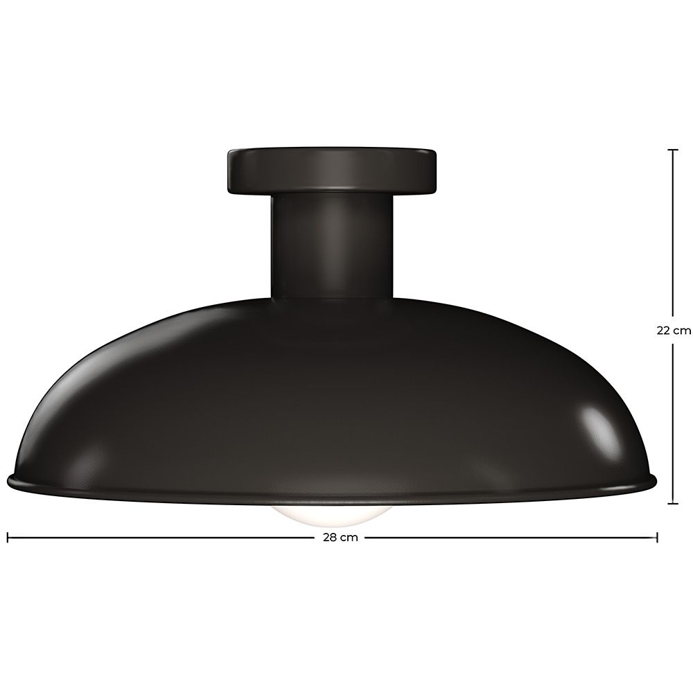 Luminária de Teto - Plafon Preto - Sine
